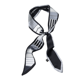 Полиестерен шал, корейски стил, дълга тънка лента, принт, летен аксесоар