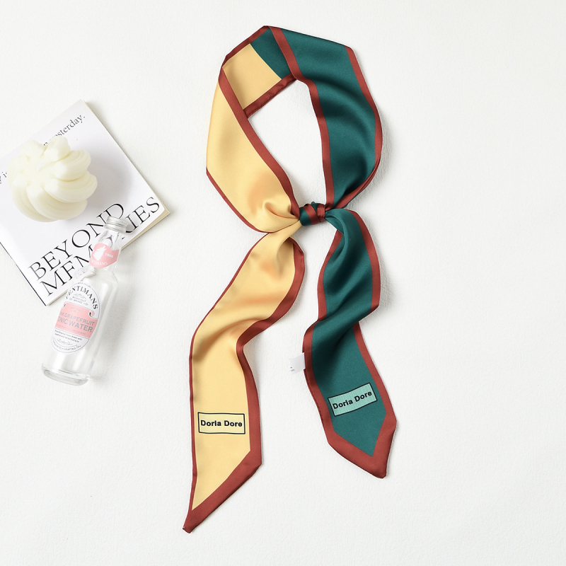 Полиестерен шал, корейски стил, дълга тънка лента, принт, летен аксесоар