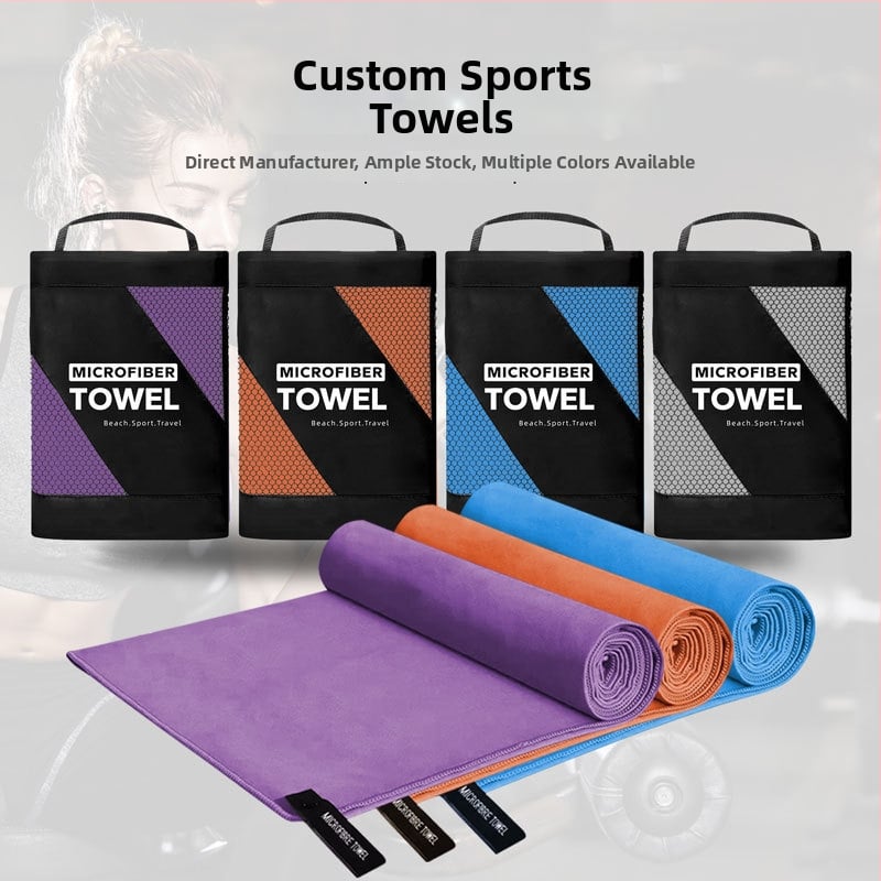 Mikropluošto sportinis rankšluostis, greitas džiūvimas, prakaito sugėrimas, dvipusis veliūras, 200 GSM, logotipo spausdinimas prieinamas