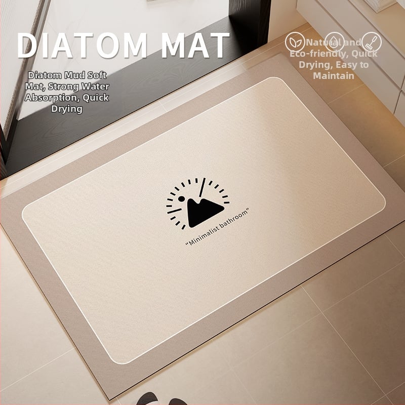 Килим за баня, diatom mud материал, квадратна форма, геометричен модел, модерен минимализъм, с възможност за персонализация