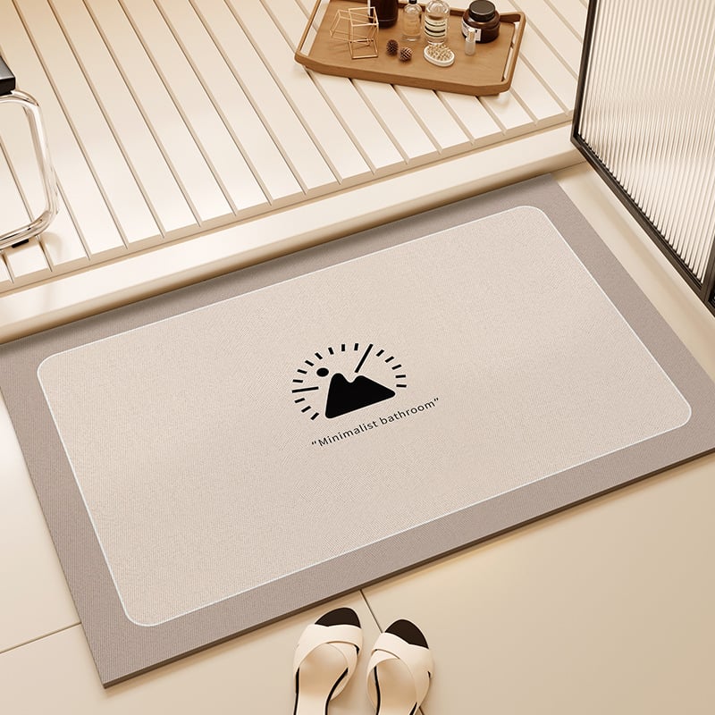 Килим за баня, diatom mud материал, квадратна форма, геометричен модел, модерен минимализъм, с възможност за персонализация