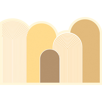 PVC входна постелка, миеща се, регулируема до размер, нестандартна форма, геометричен мотив с ивици, модерен минималистичен стил