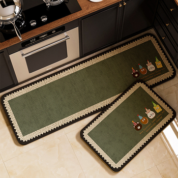 Кухненска подложка за пода от диатомова глина – нехлъзгаща се, квадратна форма, комплект от две части, ръчно пране