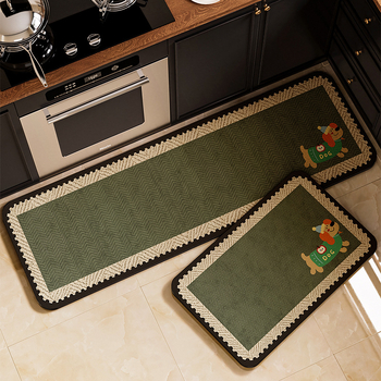 Кухненска подложка за пода от диатомова глина – нехлъзгаща се, квадратна форма, комплект от две части, ръчно пране