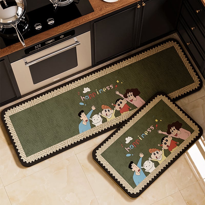 Кухненска подложка за пода от диатомова глина – нехлъзгаща се, квадратна форма, комплект от две части, ръчно пране