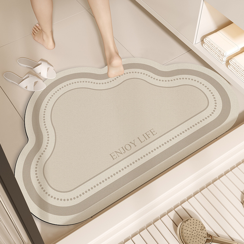 Diatomita agyagból készített fürdőszobai szőnyeg, modern minimalista stílus, mosható