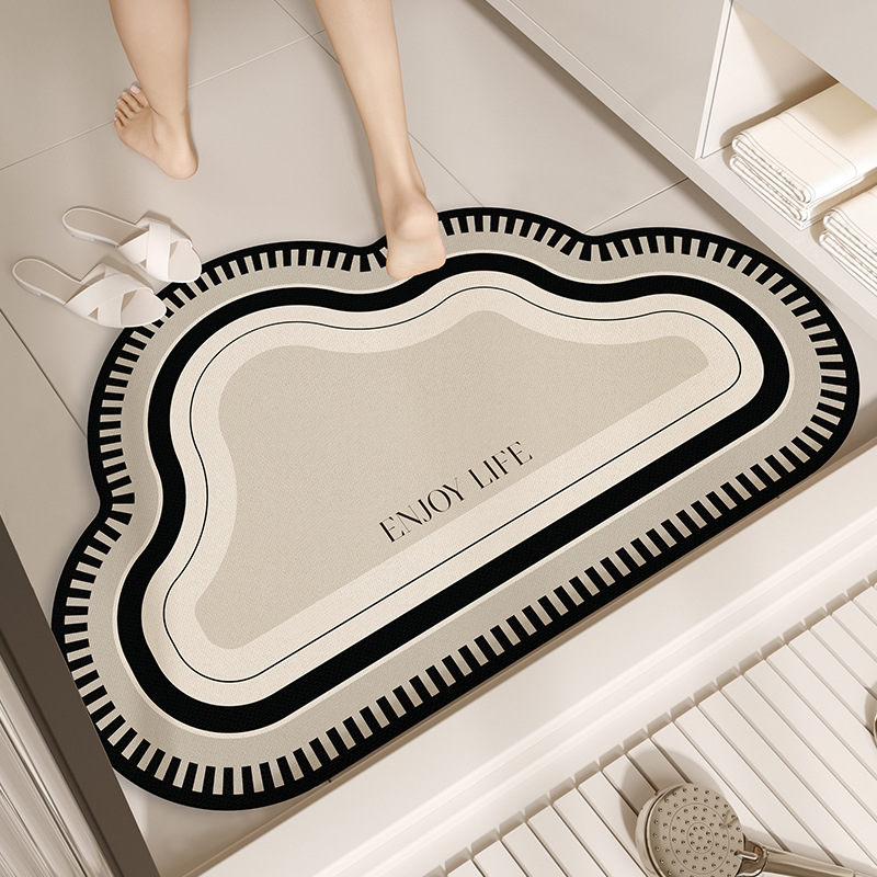 Diatomita agyagból készített fürdőszobai szőnyeg, modern minimalista stílus, mosható