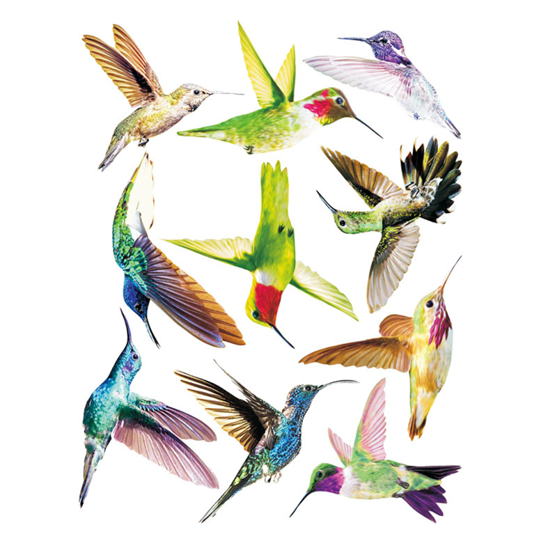 Колибри стъклен прозорец стикер, самозалепящ, водоустойчив PVC, 1 бр., симпатични животни, за дневна и спалня