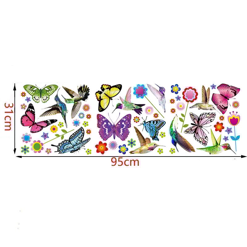 Колибри стъклен прозорец стикер, самозалепящ, водоустойчив PVC, 1 бр., симпатични животни, за дневна и спалня