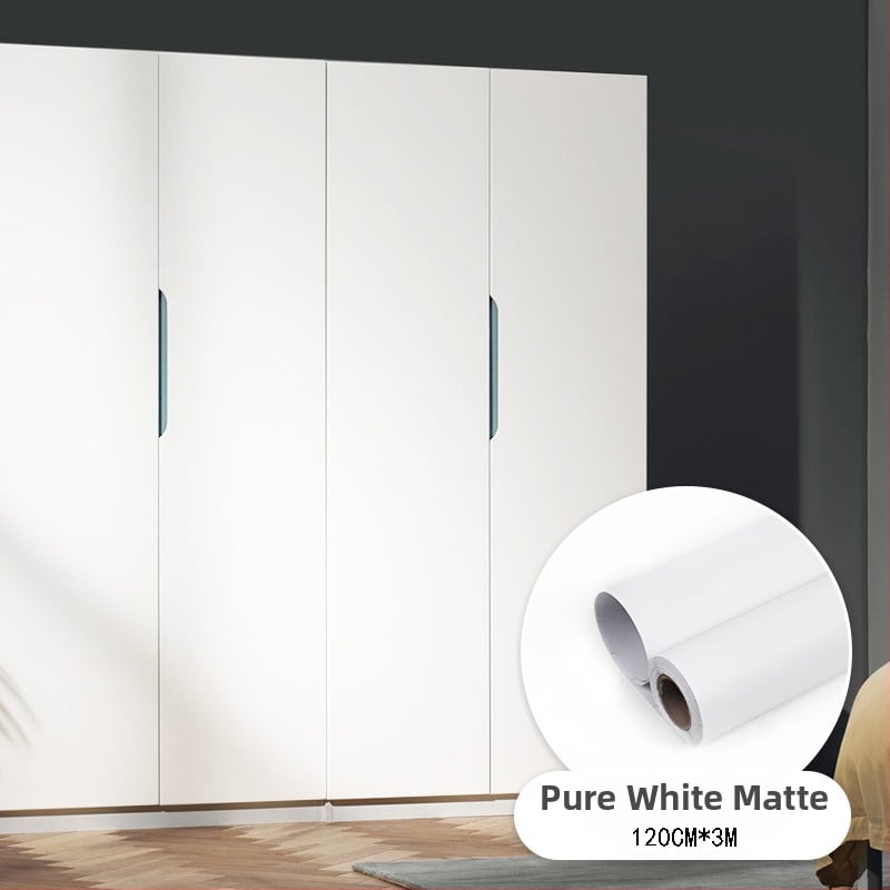 PVC фолио за обновяване на кухненски шкафове и врати — самозалепващ стенен стикер, 1 бр., водоустойчив, стил прост и модерен