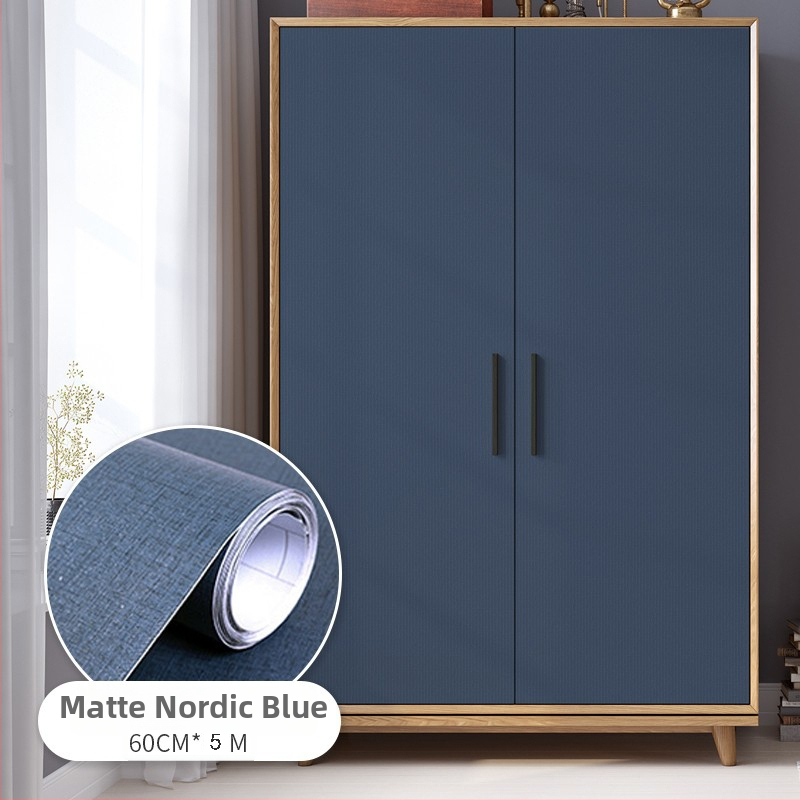 PVC фолио за обновяване на кухненски шкафове и врати — самозалепващ стенен стикер, 1 бр., водоустойчив, стил прост и модерен