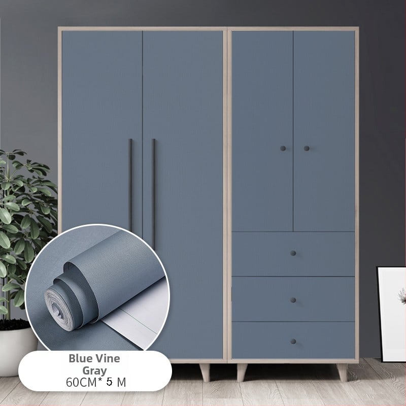 PVC фолио за обновяване на кухненски шкафове и врати — самозалепващ стенен стикер, 1 бр., водоустойчив, стил прост и модерен