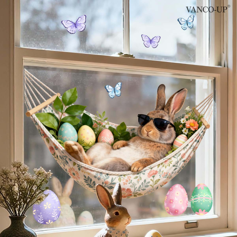 Стенно PVC стикер за украса с мили животни мотив, графити стил, 1 бр