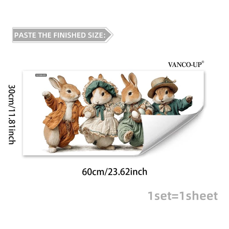 Стенно PVC стикер за украса с мили животни мотив, графити стил, 1 бр