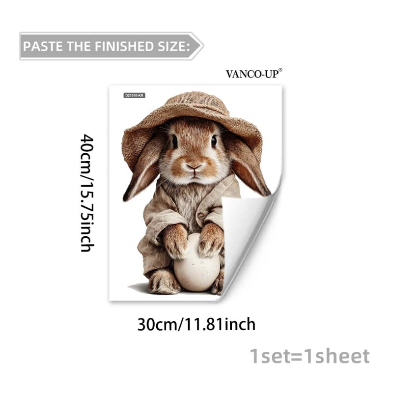 Стенно PVC стикер за украса с мили животни мотив, графити стил, 1 бр