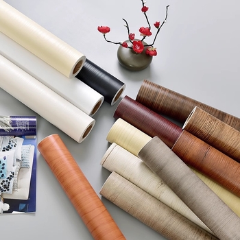 Стенен стикер PVC — имитация дървесен модел, водоустойчив декоративен, 1 бр., за хол, спалня, кабинет, ресторант