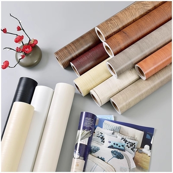 Стенен стикер PVC — имитация дървесен модел, водоустойчив декоративен, 1 бр., за хол, спалня, кабинет, ресторант