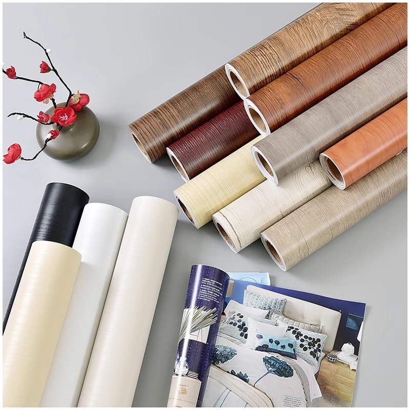 Стенен стикер PVC — имитация дървесен модел, водоустойчив декоративен, 1 бр., за хол, спалня, кабинет, ресторант