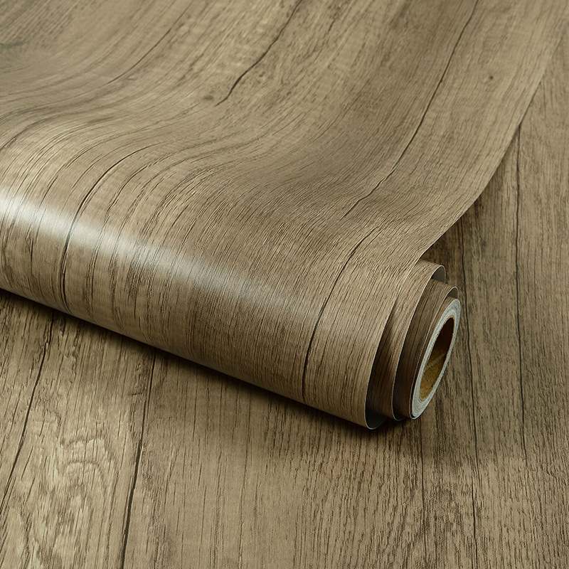 Стенен стикер PVC — имитация дървесен модел, водоустойчив декоративен, 1 бр., за хол, спалня, кабинет, ресторант