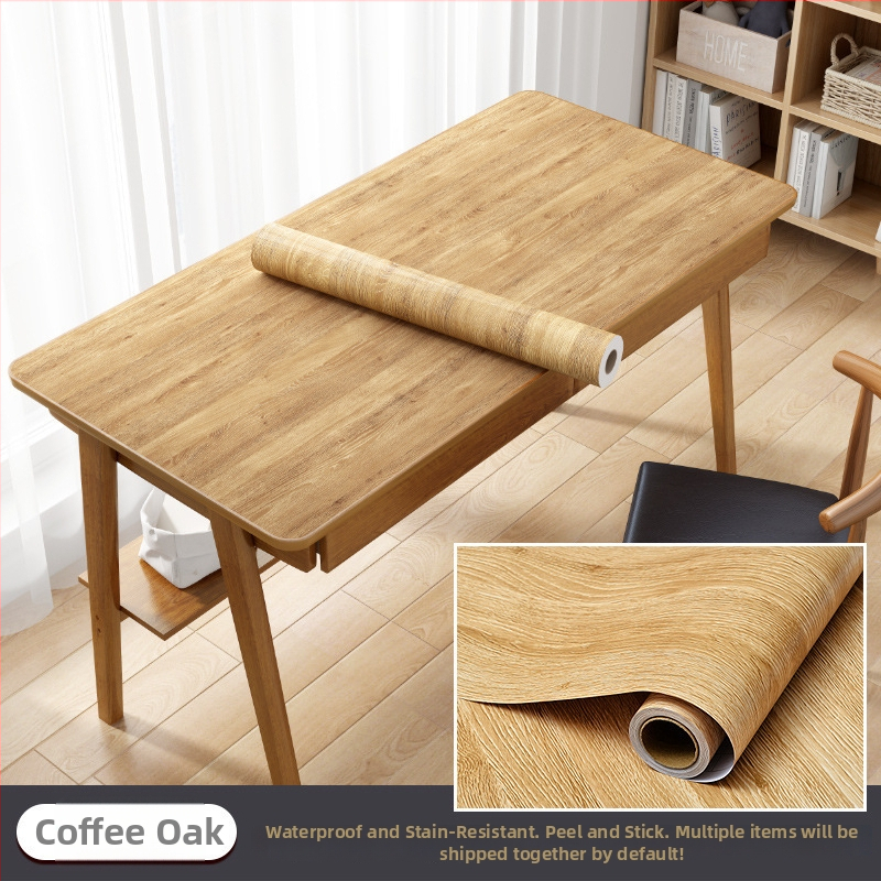 Стенен стикер PVC — имитация дървесен модел, водоустойчив декоративен, 1 бр., за хол, спалня, кабинет, ресторант