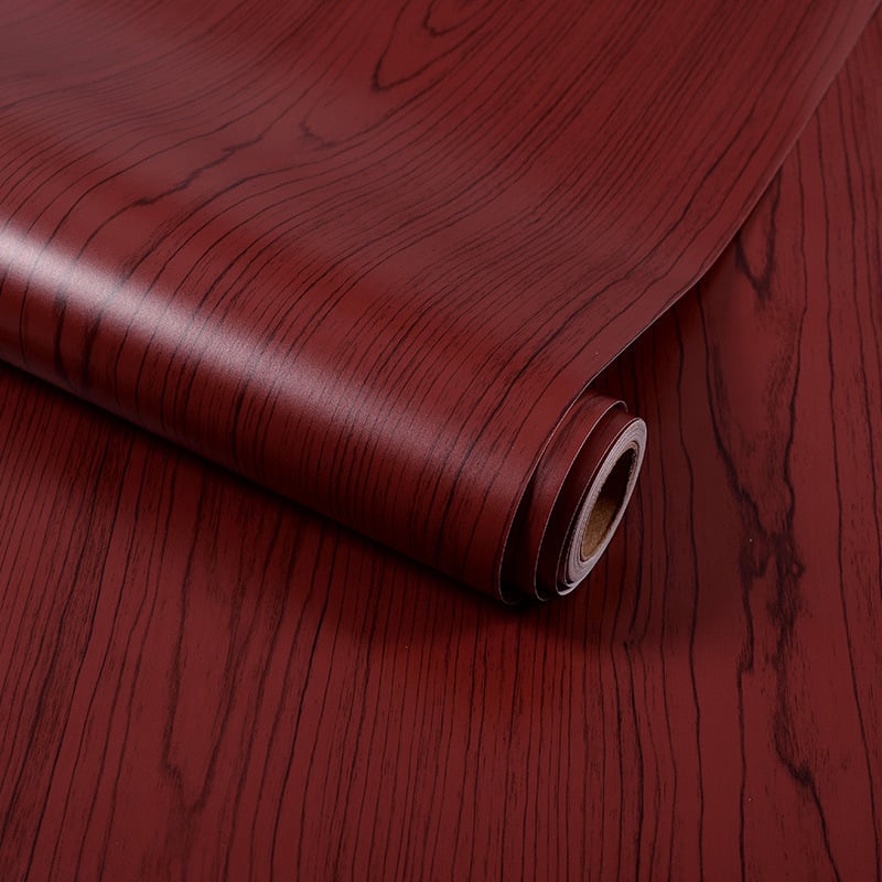 Стенен стикер PVC — имитация дървесен модел, водоустойчив декоративен, 1 бр., за хол, спалня, кабинет, ресторант