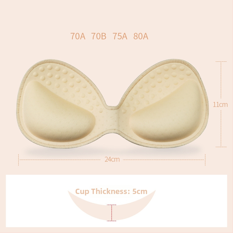 Гъбена едночастова подплата за спортен сутиен — безшевна, дебелееща, дишаща, подчертава формата на бюста