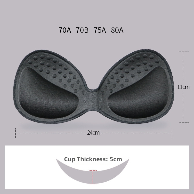 Гъбена едночастова подплата за спортен сутиен — безшевна, дебелееща, дишаща, подчертава формата на бюста