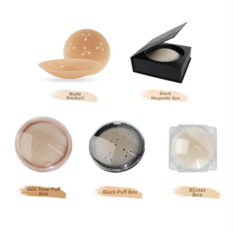 Szilikon melltapaszok - ultra vékony, légáteresztő és láthatatlan; kör alakú mellbimbóforma, fényes felület, üreges dizájn.