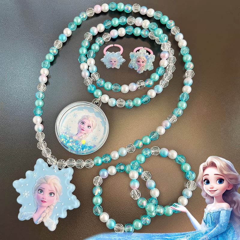 Nyaklánc - Rajzfilmszereplő hercegnő medál, golyós lánc, 3–12 éveseknek, 2025 nyári megjelenés