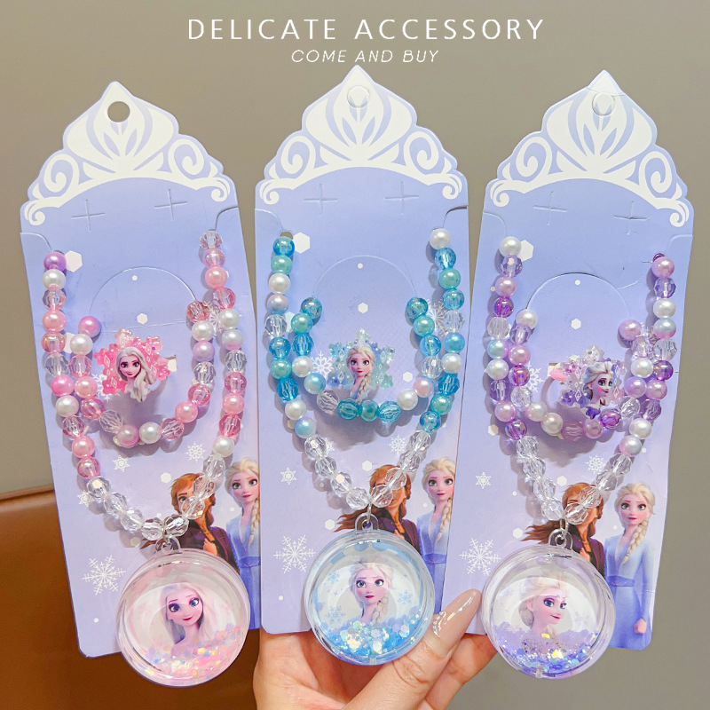 Nyaklánc - Rajzfilmszereplő hercegnő medál, golyós lánc, 3–12 éveseknek, 2025 nyári megjelenés