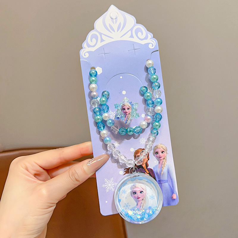 Nyaklánc - Rajzfilmszereplő hercegnő medál, golyós lánc, 3–12 éveseknek, 2025 nyári megjelenés