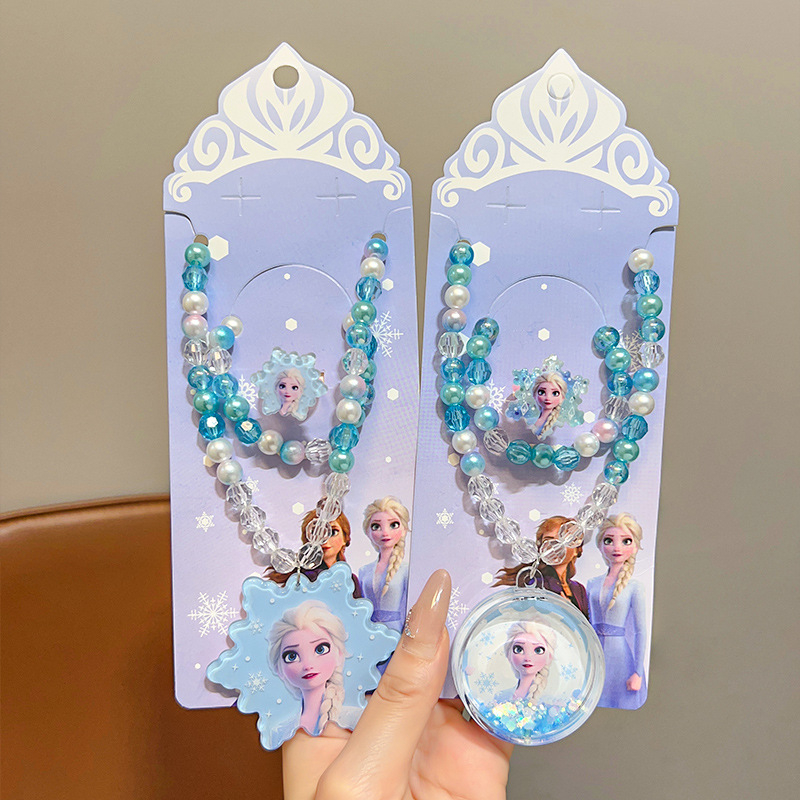 Nyaklánc - Rajzfilmszereplő hercegnő medál, golyós lánc, 3–12 éveseknek, 2025 nyári megjelenés