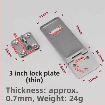 Pin tipo durų užraktas iš nerūdijančio plieno, užrakinimo plokštė, paviršinis montavimas, šiuolaikinis minimalistinis stilius