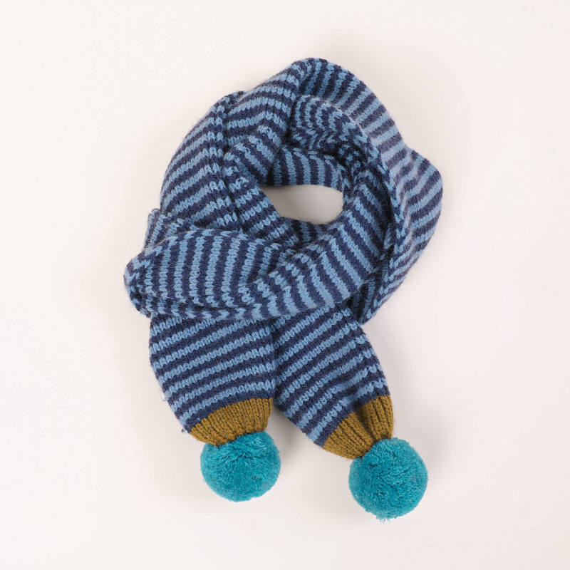 Unisex detský pruhovaný pletený šál na jeseň-zimu, teplo na krk, verzia 2025