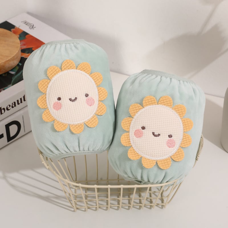 Gyerekeknek készült Cartoon meleg karvédők – szennyeződés ellen velúr anyagból, hímzett, uniszex, 0–8 éveseknek, melegen tartják