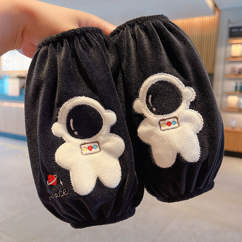 Manșete pentru copii cu design desen animat, material pânză, finisaj brodat, antifouling; pentru toamnă-iarna-primăvara; vârste 1–13