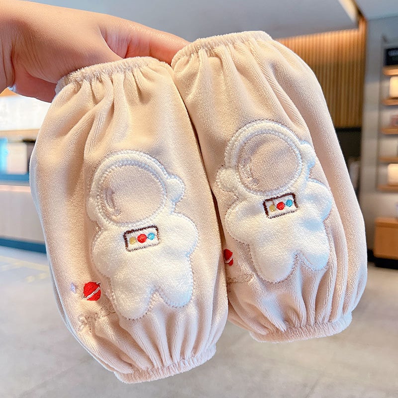 Manșete pentru copii cu design desen animat, material pânză, finisaj brodat, antifouling; pentru toamnă-iarna-primăvara; vârste 1–13