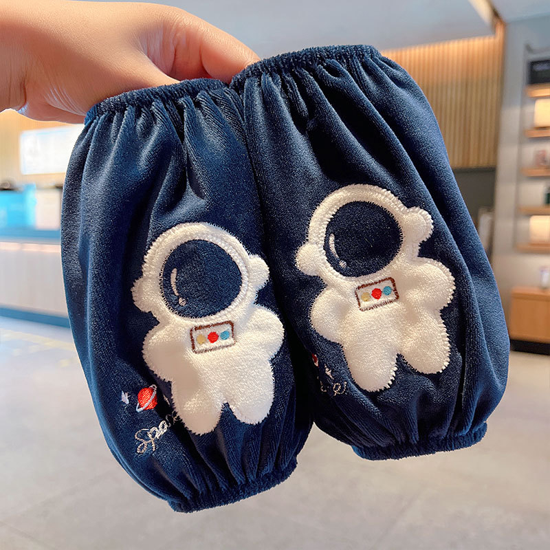 Manșete pentru copii cu design desen animat, material pânză, finisaj brodat, antifouling; pentru toamnă-iarna-primăvara; vârste 1–13