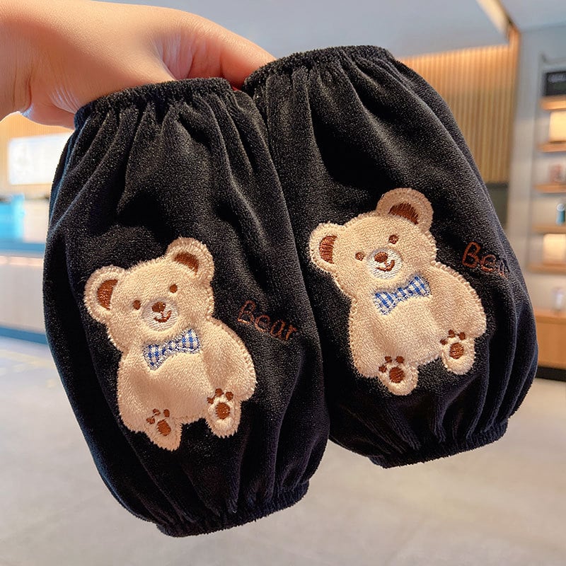 Manșete pentru copii cu design desen animat, material pânză, finisaj brodat, antifouling; pentru toamnă-iarna-primăvara; vârste 1–13