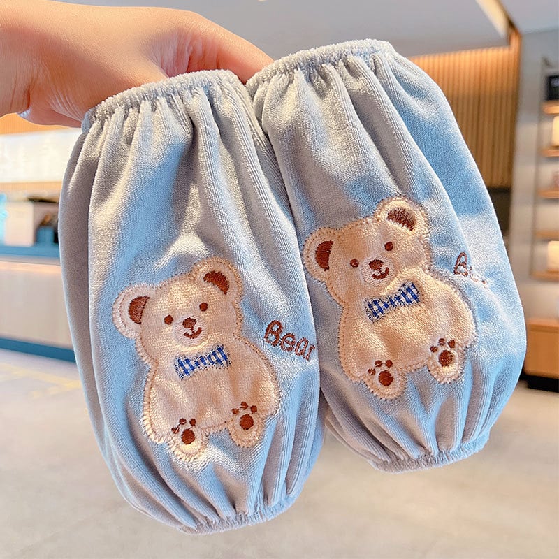 Manșete pentru copii cu design desen animat, material pânză, finisaj brodat, antifouling; pentru toamnă-iarna-primăvara; vârste 1–13