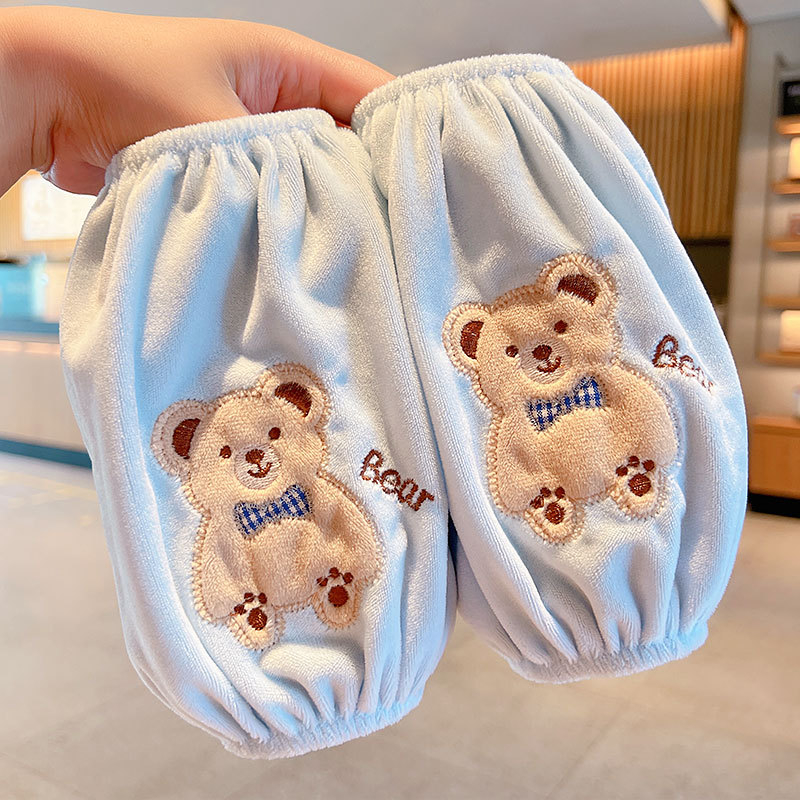 Manșete pentru copii cu design desen animat, material pânză, finisaj brodat, antifouling; pentru toamnă-iarna-primăvara; vârste 1–13