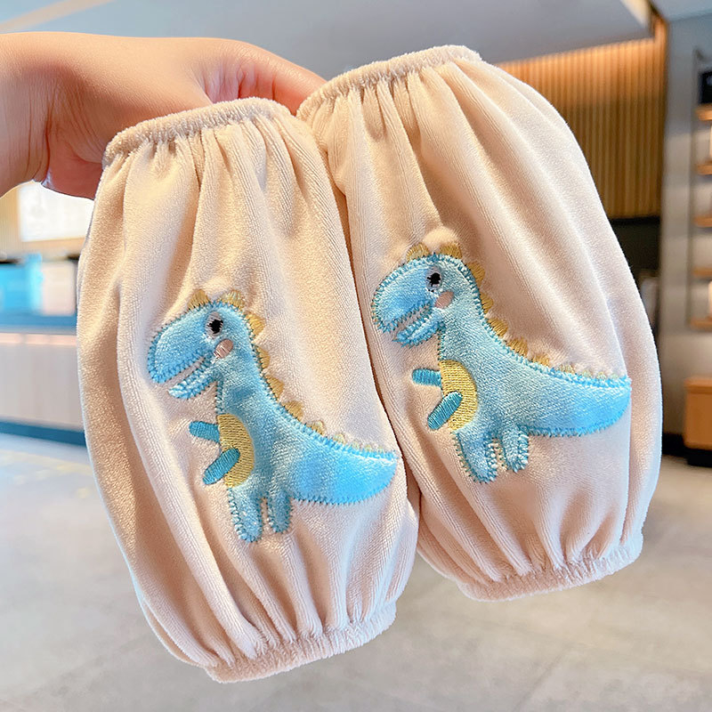 Manșete pentru copii cu design desen animat, material pânză, finisaj brodat, antifouling; pentru toamnă-iarna-primăvara; vârste 1–13