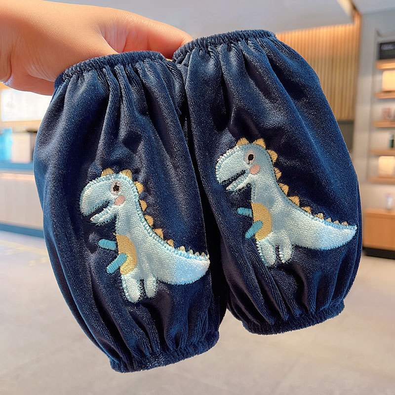 Manșete pentru copii cu design desen animat, material pânză, finisaj brodat, antifouling; pentru toamnă-iarna-primăvara; vârste 1–13