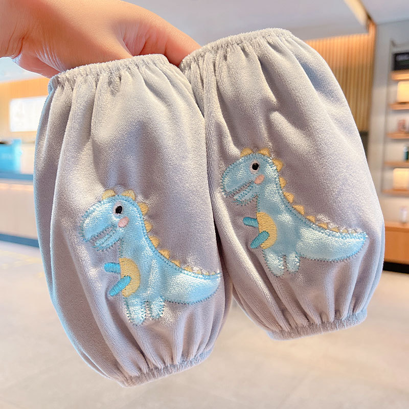 Manșete pentru copii cu design desen animat, material pânză, finisaj brodat, antifouling; pentru toamnă-iarna-primăvara; vârste 1–13