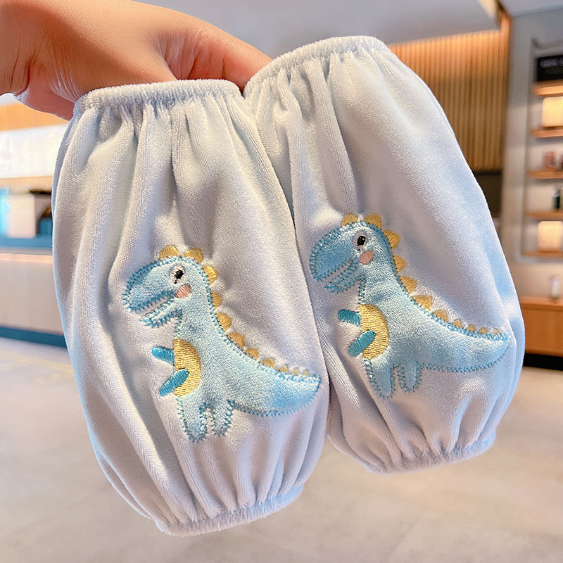 Manșete pentru copii cu design desen animat, material pânză, finisaj brodat, antifouling; pentru toamnă-iarna-primăvara; vârste 1–13