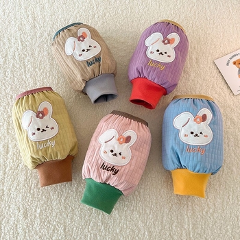 Gyerekeknek szóló velúr ujjvédők, egyszínű, meleg, uniszex, 3–8 évesek, tavaszi használatra