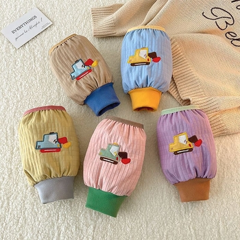 Gyerekeknek szóló velúr ujjvédők, egyszínű, meleg, uniszex, 3–8 évesek, tavaszi használatra