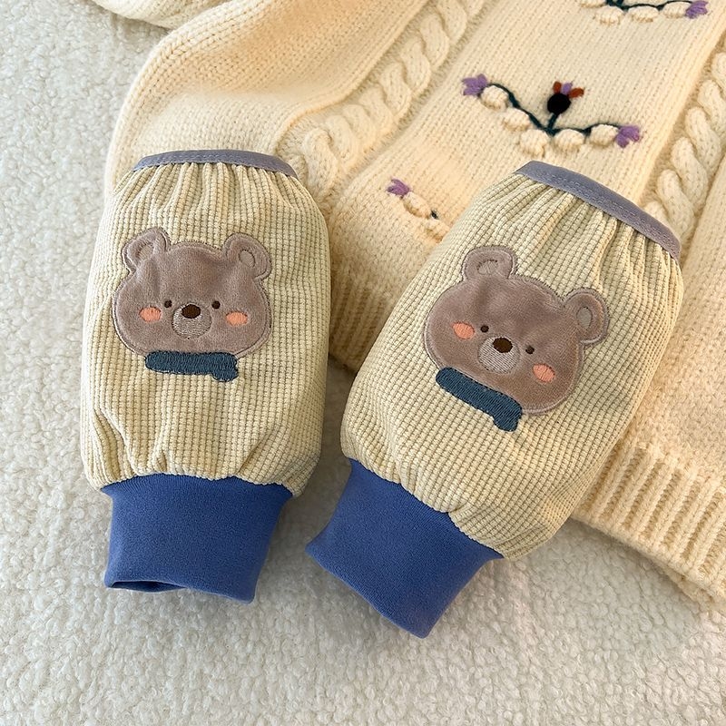 Gyerekeknek szóló velúr ujjvédők, egyszínű, meleg, uniszex, 3–8 évesek, tavaszi használatra