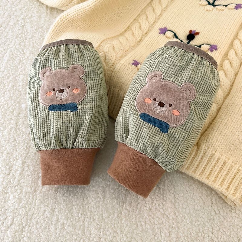 Gyerekeknek szóló velúr ujjvédők, egyszínű, meleg, uniszex, 3–8 évesek, tavaszi használatra