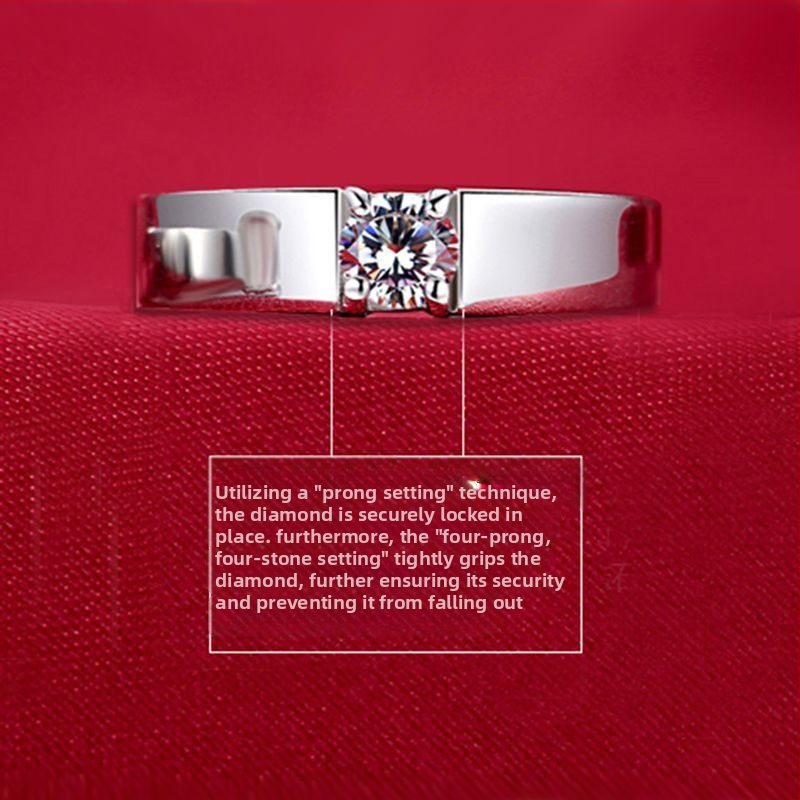 Žiedas iš 925 sidabro, U formos dizainas, poliruota elektroplakavimo danga, prekinis ženklas Unique, saldus stilius